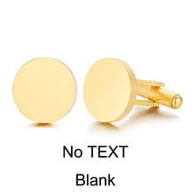 Stainless Steel Men's Cufflinks Custom Wedding Date Shirt Cuff Button Round Clip Link Best Man Dad Husbands Gifts