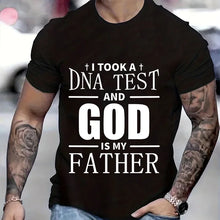 Religious Christian T-Shirt for Men Took A Dna Test and God Is My Father Print Men's Tshirts Christian Cross Jesus Tee Clothes