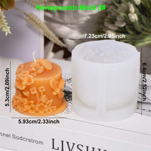 3D Bee Honeycomb Candle Silicone Mold DIY Honeycomb