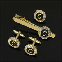 1 Set Of A-B-Z Letters Capital Initial Cufflinks And Tie Clip Jewelry for Men