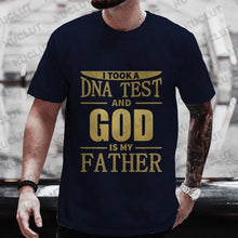 Religious Christian T-Shirt for Men Took A Dna Test and God Is My Father Print Men's Tshirts Christian Cross Jesus Tee Clothes