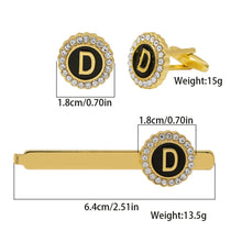 1 Set Of A-B-Z Letters Capital Initial Cufflinks And Tie Clip Jewelry for Men