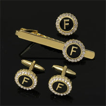 1 Set Of A-B-Z Letters Capital Initial Cufflinks And Tie Clip Jewelry for Men