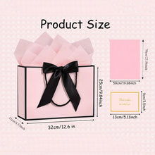 8 large and elegant gift bags, hand-held shopping bags (2 gift bags with bow ribbons, 2 greeting cards and 4 thin papers)