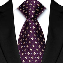 Luxury Mens Necktie Purple Color Stripes, Floral and Plaid Designs