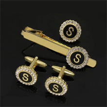 1 Set Of A-B-Z Letters Capital Initial Cufflinks And Tie Clip Jewelry for Men