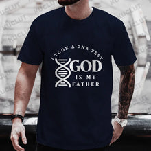 Religious Christian T-Shirt for Men Took A Dna Test and God Is My Father Print Men's Tshirts Christian Cross Jesus Tee Clothes