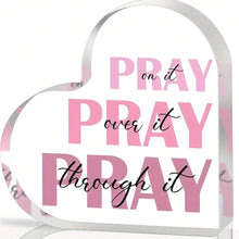 Christian Gifts For Women Faith, Prayer Gifts For Women, Inspirational Bible Verse Heart Acrylic Sign, Pink Prayer Christian Dec