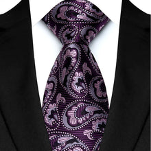 Luxury Mens Necktie Purple Color Stripes, Floral and Plaid Designs