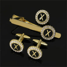1 Set Of A-B-Z Letters Capital Initial Cufflinks And Tie Clip Jewelry for Men