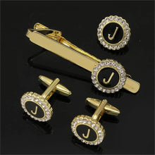 1 Set Of A-B-Z Letters Capital Initial Cufflinks And Tie Clip Jewelry for Men
