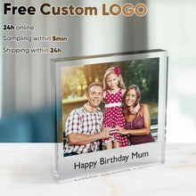 10x10cm Free Personalized Photo Acrylic Block Customize Gifts for Friends, Parent, Retirement Graduation Desktop Ornaments