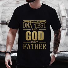 Religious Christian T-Shirt for Men Took A Dna Test and God Is My Father Print Men's Tshirts Christian Cross Jesus Tee Clothes