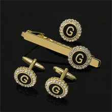 1 Set Of A-B-Z Letters Capital Initial Cufflinks And Tie Clip Jewelry for Men