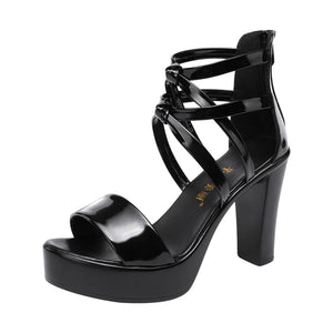 Plus Size Block Heel Platform Sandals Women Gladiator Sandals