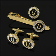 1 Set Of A-B-Z Letters Capital Initial Cufflinks And Tie Clip Jewelry for Men