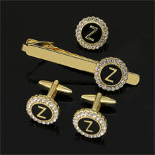 1 Set Of A-B-Z Letters Capital Initial Cufflinks And Tie Clip Jewelry for Men