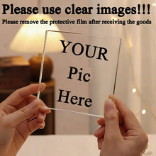 10x10cm Free Personalized Photo Acrylic Block Customize Gifts for Friends, Parent, Retirement Graduation Desktop Ornaments