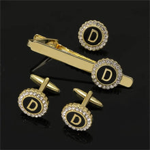 1 Set Of A-B-Z Letters Capital Initial Cufflinks And Tie Clip Jewelry for Men