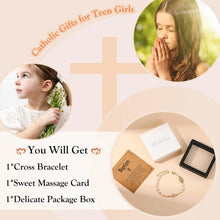 Catholic Gifts for Women Girls Pearl Rosary Beads Virgin Mary Cross Bracelet First Communion Baptism Religious Christian Jewelry