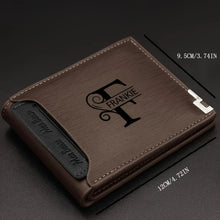 PU Leather Wallet Men Custom Engraved Initials & Name Gift for Birthday, Anniversary, Father's Day, Christmas Gift Personalized