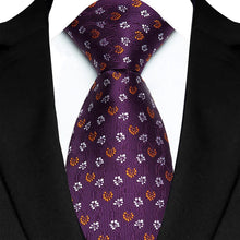 Luxury Mens Necktie Purple Color Stripes, Floral and Plaid Designs