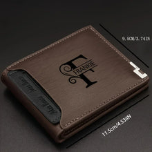 PU Leather Wallet Men Custom Engraved Initials & Name Gift for Birthday, Anniversary, Father's Day, Christmas Gift Personalized