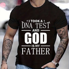 Religious Christian T-Shirt for Men Took A Dna Test and God Is My Father Print Men's Tshirts Christian Cross Jesus Tee Clothes