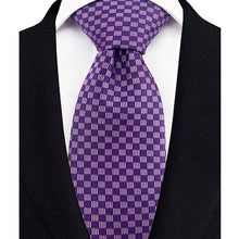 Luxury Mens Necktie Purple Color Stripes, Floral and Plaid Designs