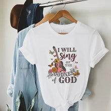 Guitar Gospel Music T-Shirts Women Vintage Boho Print Shirt Bible Verse God Worship Tshirt Religious Faith Tee Christian Apparel