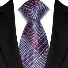 Luxury Mens Necktie Purple Color Stripes, Floral and Plaid Designs
