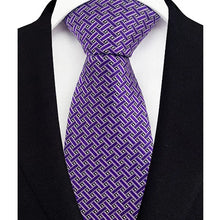 Luxury Mens Necktie Purple Color Stripes, Floral and Plaid Designs