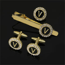 1 Set Of A-B-Z Letters Capital Initial Cufflinks And Tie Clip Jewelry for Men
