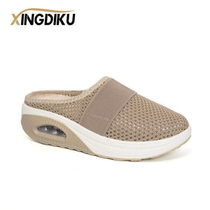 Ladies Platform Mesh Lightweight Mules