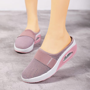 Ladies Platform Mesh Lightweight Mules