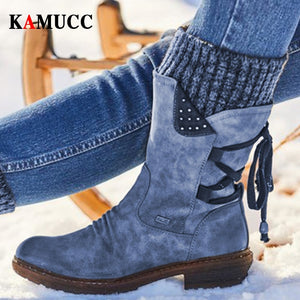 Winter Mid-Calf Suede Boots